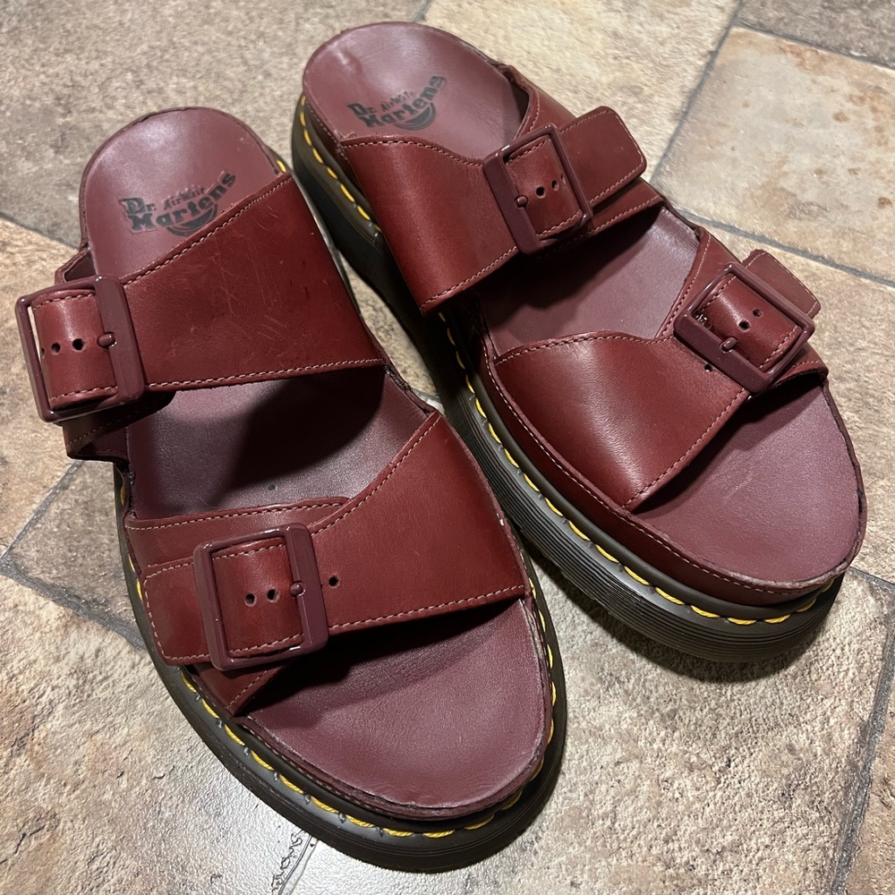 Maroon Dr. Marten Sandals Men’s US11